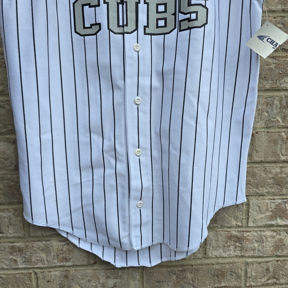 Vintage CHAMPRO SPORTS CUBS Button Up Sleeveless Jersey White Stripes #16 RARE - Picture 5 of 11